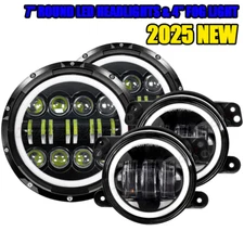 For Freightliner Century Class 2001-2011 7'' LED Headlight Hi/Lo+ 4'' Fog Light