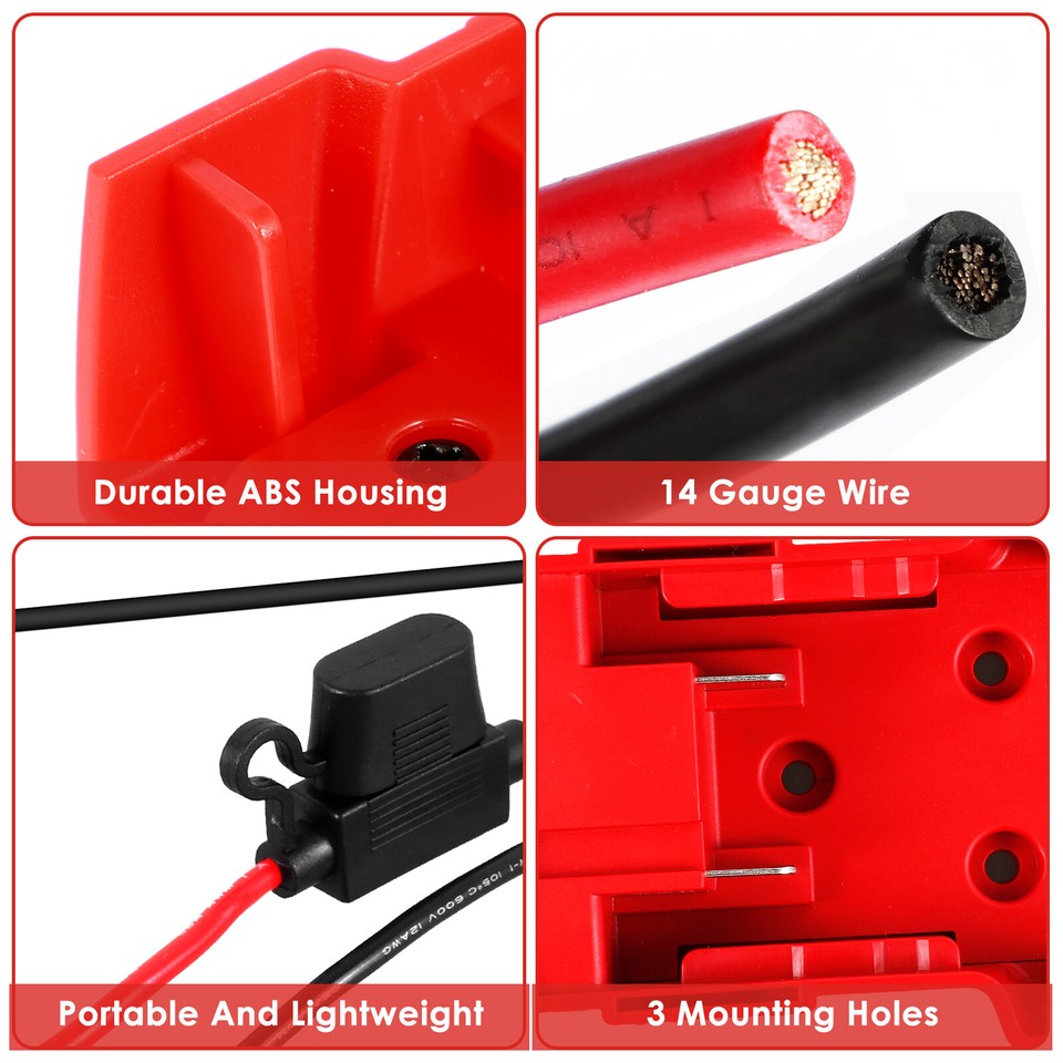 Power Wheels Adapter Portable 18V Battery Adapter with 40A Fuse and