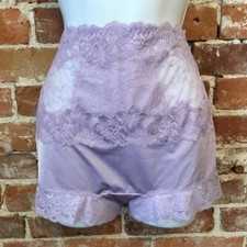 Rhonda Shear Lilac Purple Lace Overlay Pin-Up Shortie Retro Boyshort Panties New