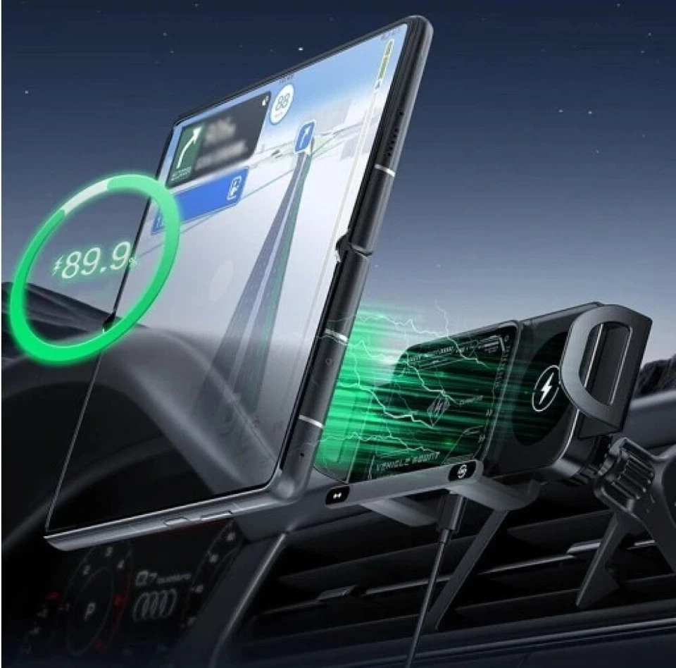 2in1 Car Air Nozzles Mobile Phone/Pad Rotation Mount with 15w Wireless Charging DHL - Image 4 of 4