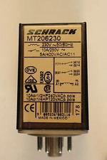 5 Stück Relais Nr.203  Schrack MT206230 230V 2 Wechsler Rundsockel