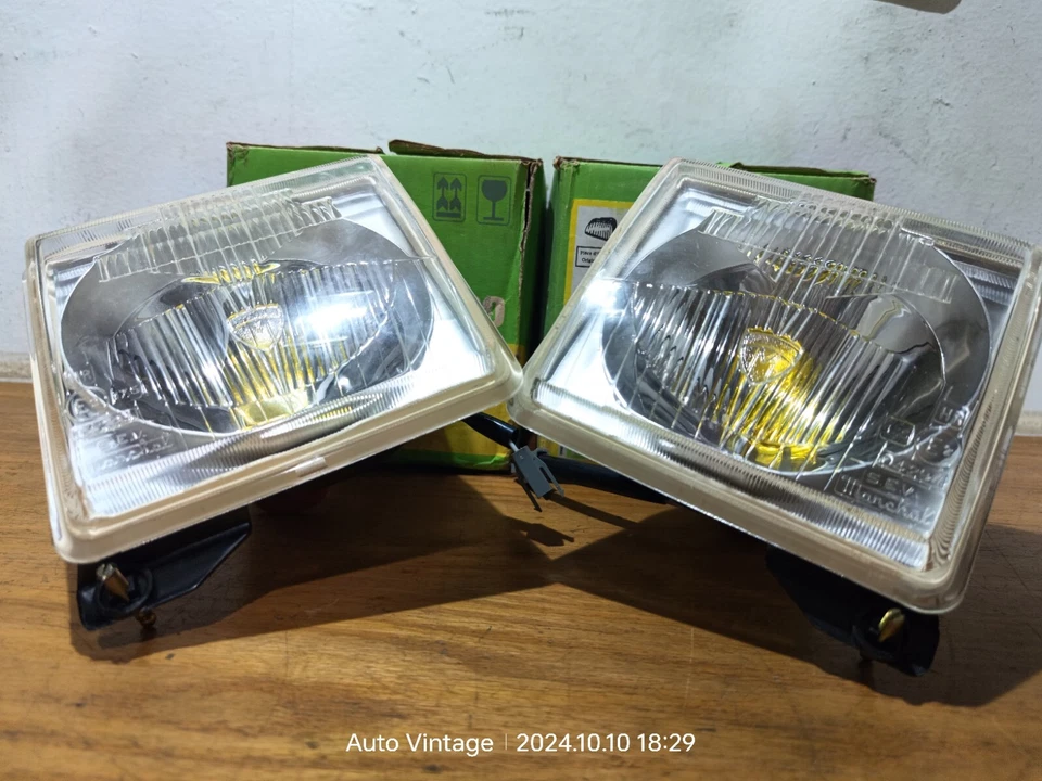 Peugeot 604 New Marchel Headlights Pair Original + Yellow Lenses Made In France - Image 2 of 4