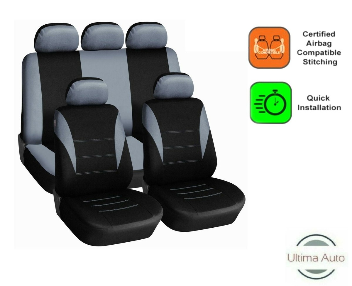 pcs Full Grey Fabric Seat Covers Set PEUGEOT 206 207 307 308 407