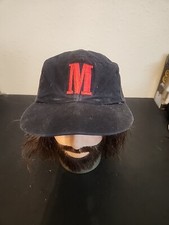 Vintage Marlboro Hat Cap Strapback M Bronco Logo Black 1990's Cigarettes EUC