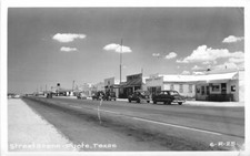 Automobiles Street Scene Pyote Texas 6-R-25 1950s Postcard  20-8490