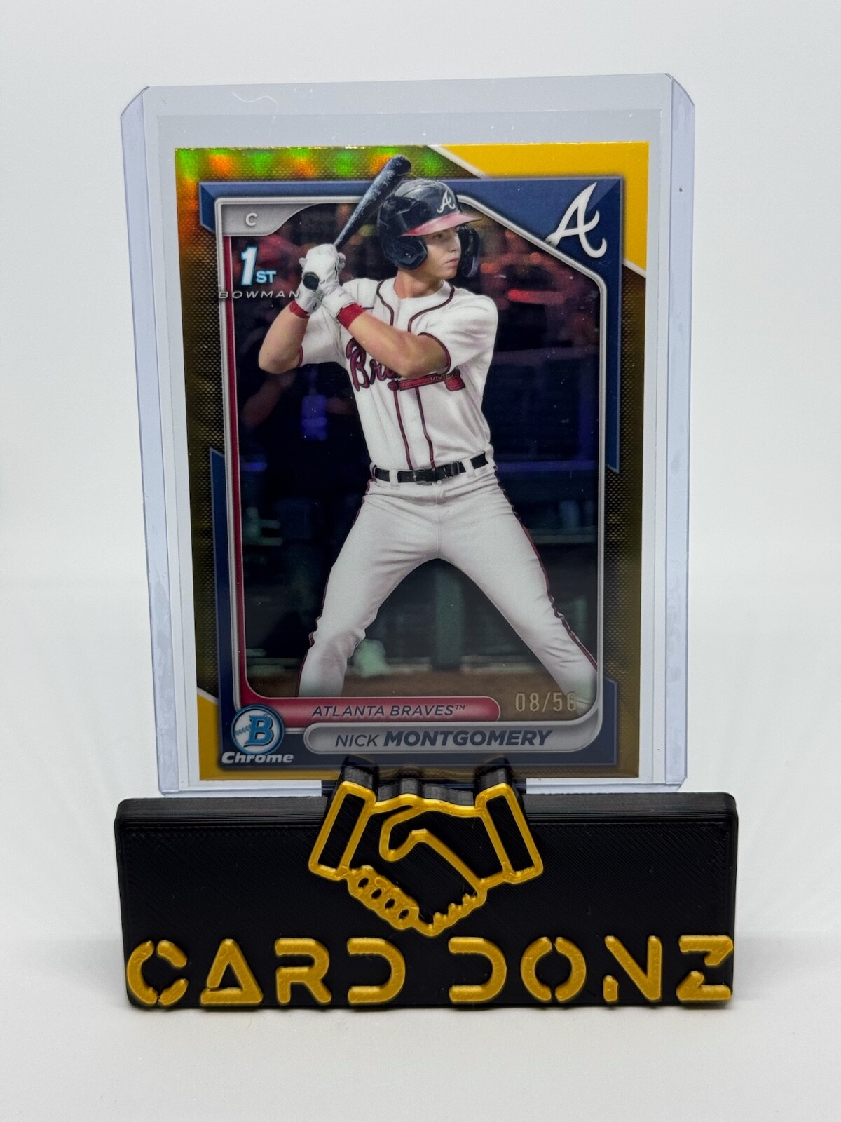 NICK MONTGOMERY 2024 BOWMAN CHROME DRAFT 1ST GOLD REFRACTOR BRAVES /50