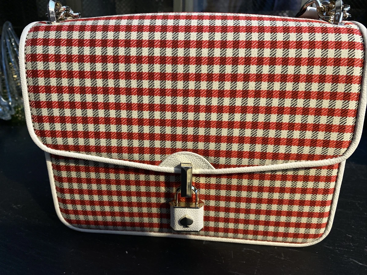Kate spade red plaid handbag sale
