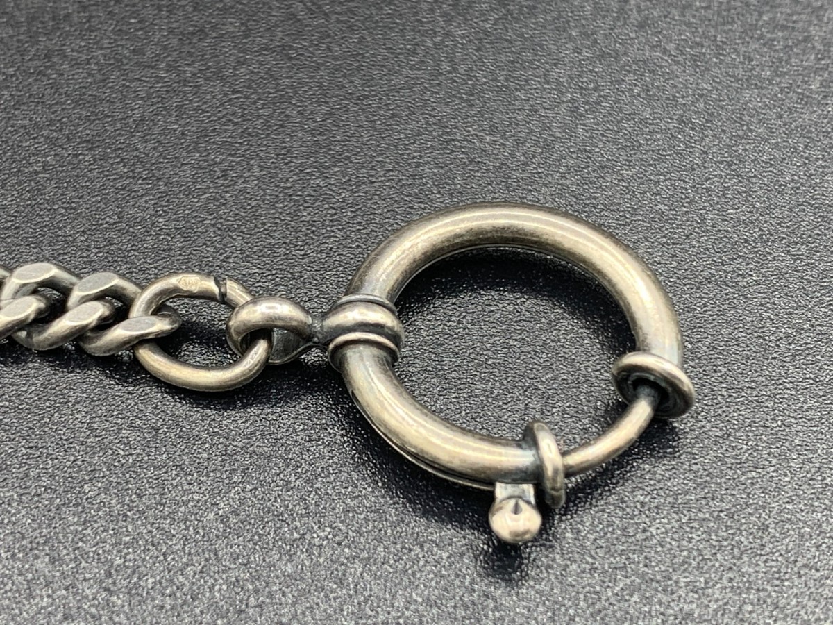 Antique Albert Pocket Watch Chain .835 Silver Hoopoe Head