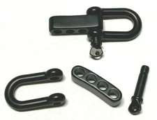 (2) Qty. of Gunmetal Stainless Steel Adjustable U-Shackles, Paracord Bracelets