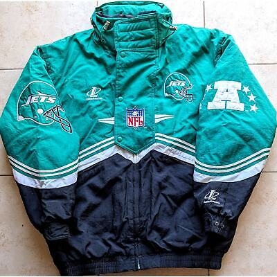 New York Jets 90s LOGO ATHLETIC puffer jacket M kelly black New York Jets 90s LOGO ATHLETIC puffer jacket M kelly black