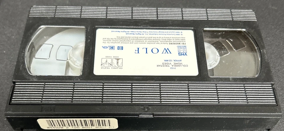 Wolf 71153 Horror VHS Tape Jack Nicholson, Michelle Pfeiffer James Spader (1994) - Image 3 of 4