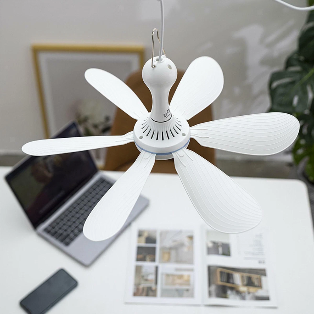 Portable Mini USB Ceiling Fan Hanging USB Power Air Circulator for