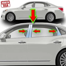 Chrome Pillar Trim for Hyundai Equus 11-17 6pc Set Door Cover Mirrored Post