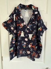 Women's XL Old Navy 30th Snow Dogs Flannel Pajama Set Short-Sleeve/Shorts 