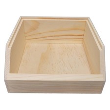Lagersichtbox Ordnungsbox Stapelbox Sichtlagerkiste Natur Holz Kiefer 15x15x7 cm