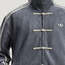 adidas Originals New Chinese Style Stand Collar Striped Long Sleeve Jacket - Image 3 of 4