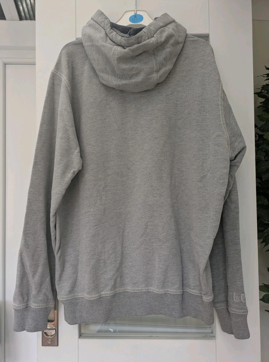 Sudadera con capucha gris Lee Cooper vintage para hombre talla mediana