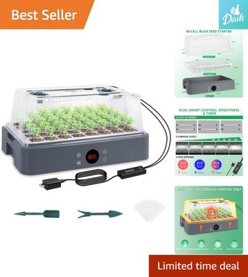 Seed Starter Kit with Adjustable Grow Light & Humidity Dome, 40 Cells