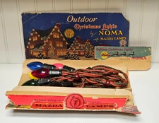 Vintage Noma Outdoor 7 string Lights - Canada - Mazda Lamps - Works