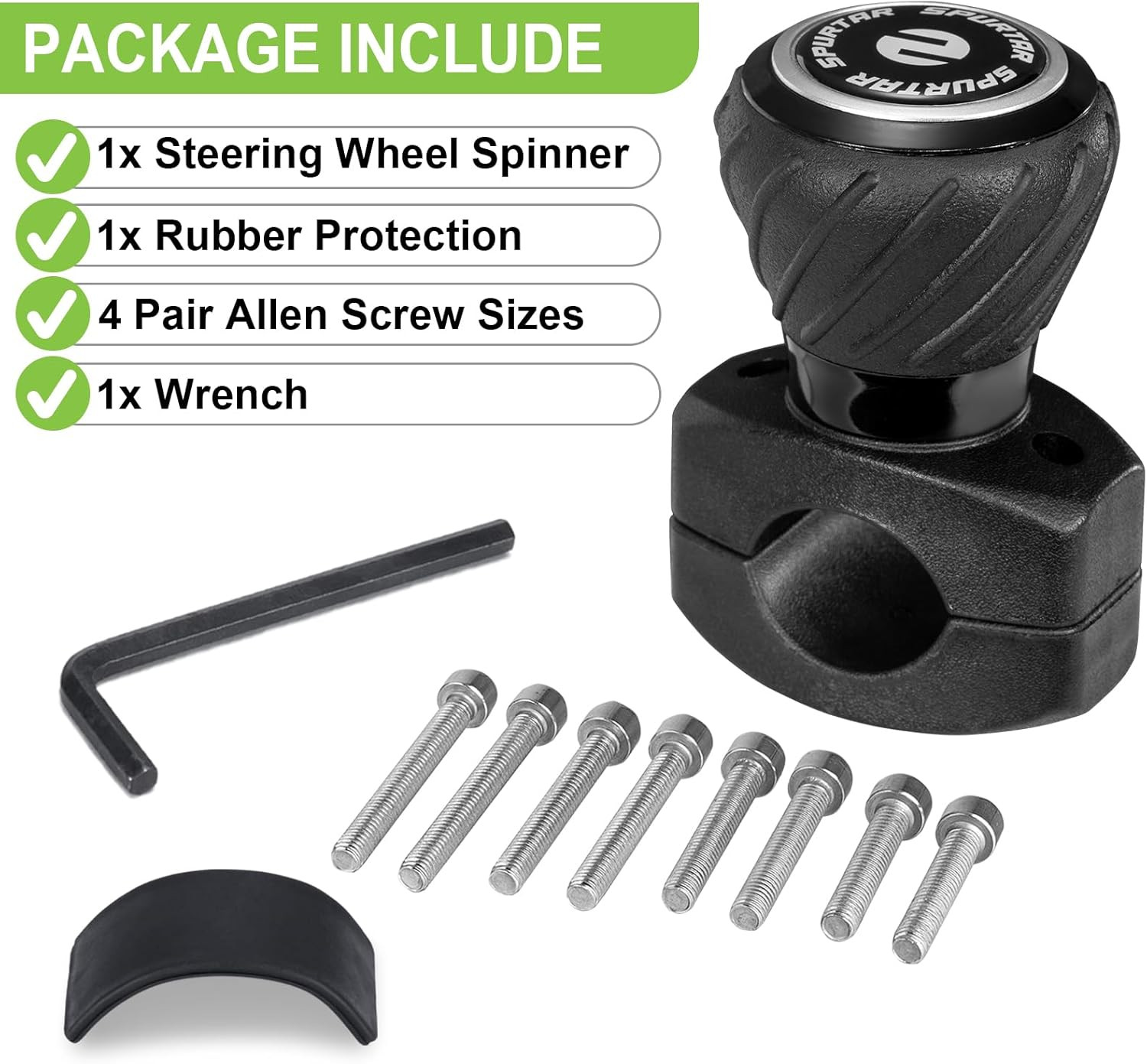 Spurtar Steering Wheel Knob, Universal Car Suicide Knob Power Handle Spinner Fit