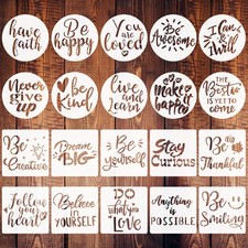 3 Inch Inspirational Word Stencils, 20 PCS Motivational Stencils Reusable Myl...