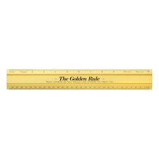Alumicolor The Golden Rule Aluminum Office Ruler, 12IN, Gold