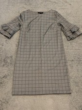 NWT Banana Republic Dress Womens 4 Gray Plaid Flutter Sleeve Sheath Casual