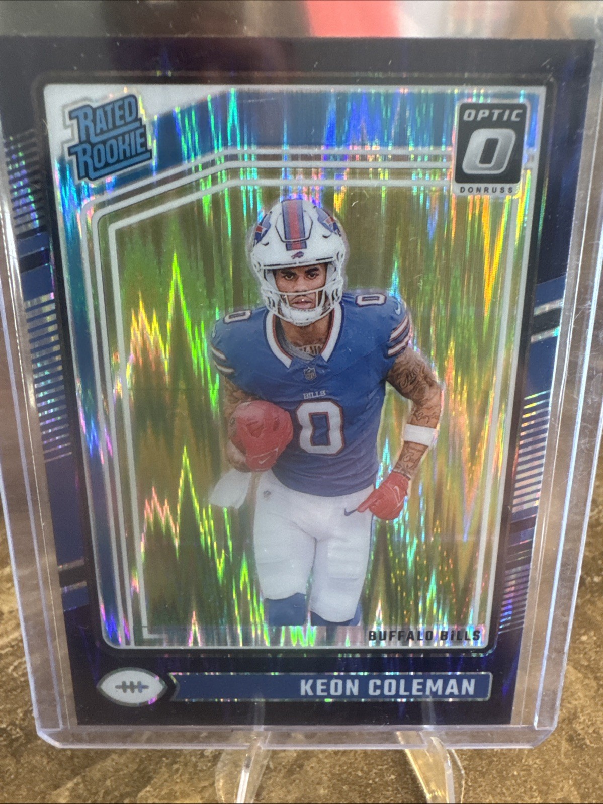 2024 Panini Optic - Rated Rookie Keon Coleman #263 Purple Shock Prizm (RC)