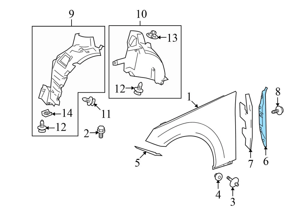 Mercedes-Benz E63 AMG 2010-2016 - Panel de llenado de guardabarros izquierdo / Cubierta 2128890125 Foto 3 de 4