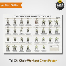 30 Day Tai Chi Chair Workout Chart Poster, 16"L x 12"W, 01