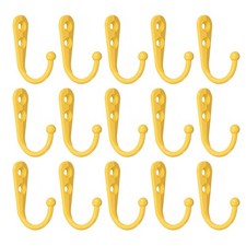 15Pcs Wall Hooks Zinc Alloy Single Prong Wall Mounted Clothes Hook Yellow