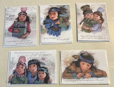 VTG 5 Native American Greeting Cards St Labre Indian School Friendship Love