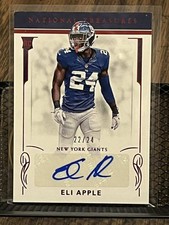 ELI APPLE 2016 NATIONAL TREASURES NY GIANTS ROOKIE AUTOGRAPH AUTO /24 OHIO STATE