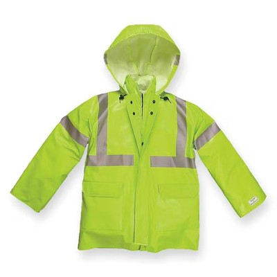 Flash Rain Jacket, 7.2 cal/sq , XL, 8 oz Leather PU/PVC, Zipper Front with Dual