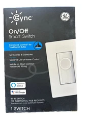 GE Cync On/Off Smart Switch Wi-Fi Works w/ Alexa or Hey Google PC , New Sealed