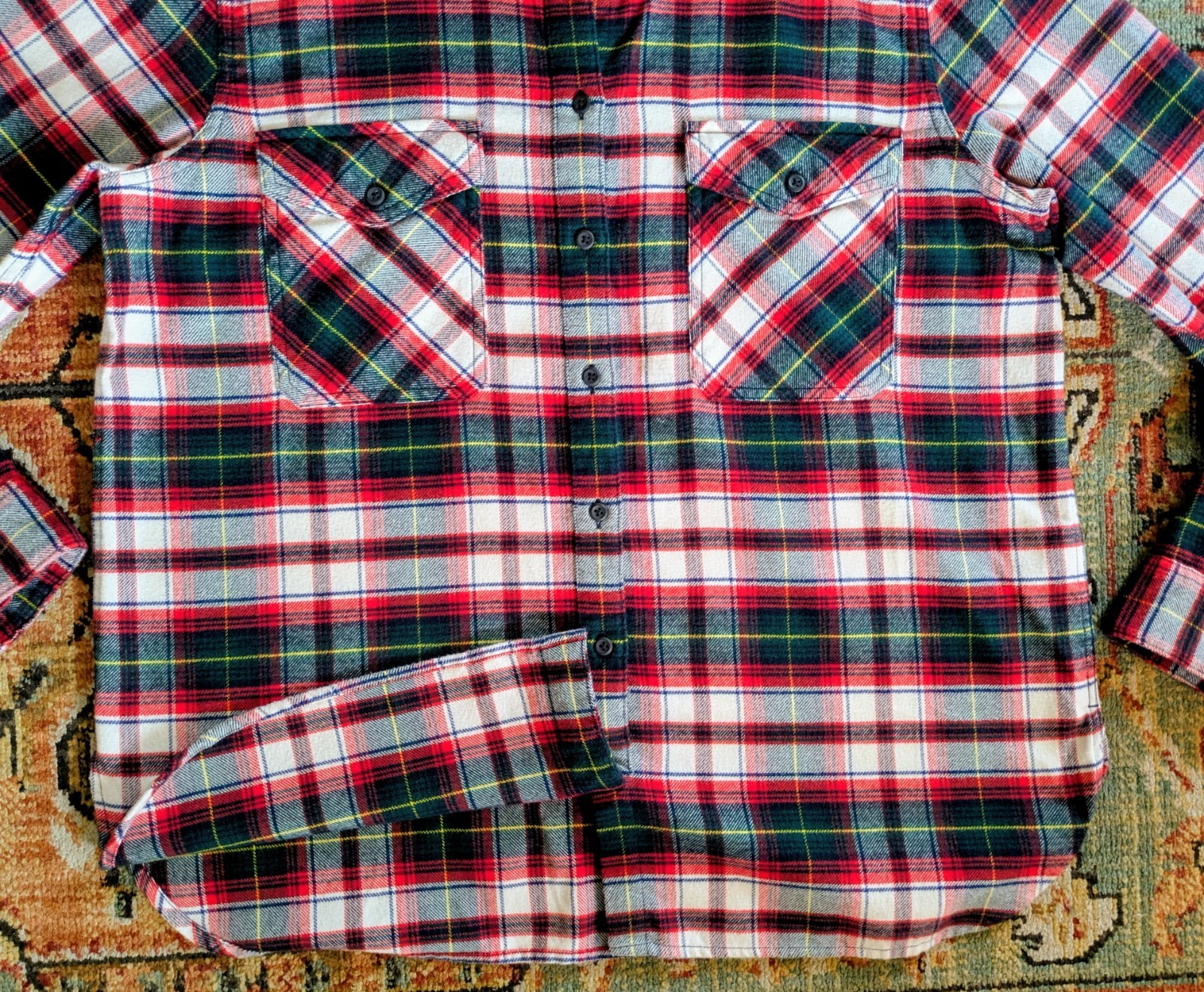 Pendleton Women's Elbow Patch Cotton Flannel Red/… - image 4