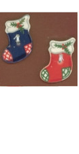 Mill Hill Ceramic Buttons 86100 red  blue stocking