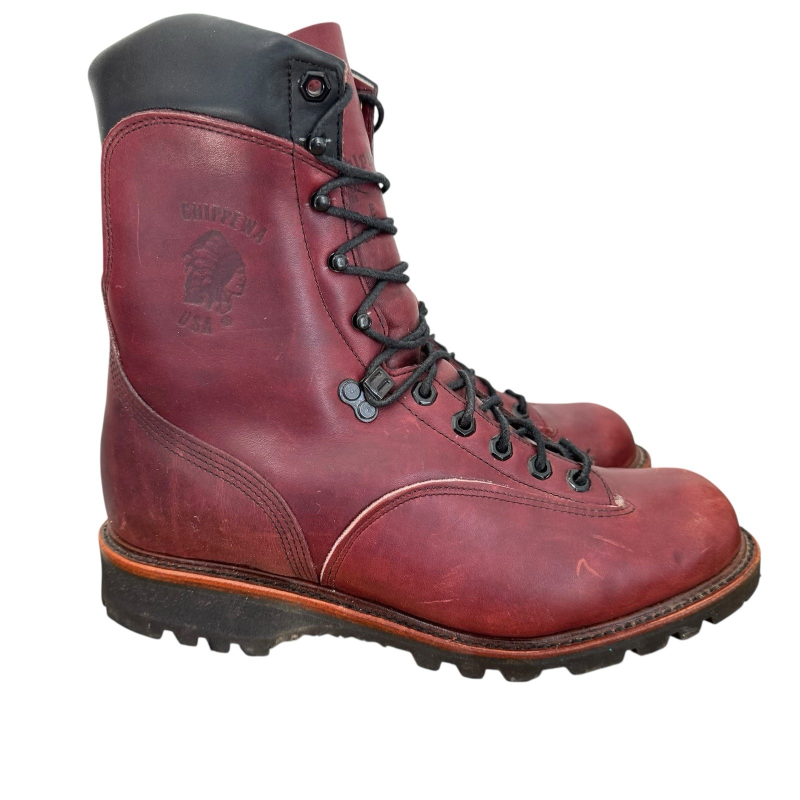 Vintage Chippewa Kush N’ Kollar Mountaineering Boots 9 E USA Vibram Shearling