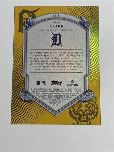 Max Clark 2024 Bowman Sterling Sterling Tek Gold /50 #ST-8 KG - Picture 7 of 7