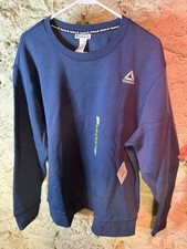 REEBOK CLASSIC MENS BLUE CREW SWEATSHIRT/PULLOVER - X-LARGE NWT 
