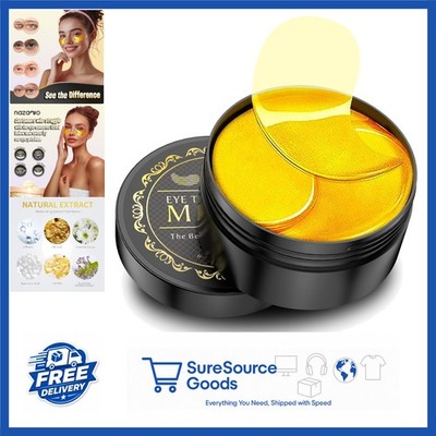 Gold Eye Care Pads 60 Count with Collagen & Hyaluronic Acid for Moisturizing