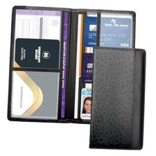 Car Registration and Insurance Holder with Magnetic Closure, Leopard-Black