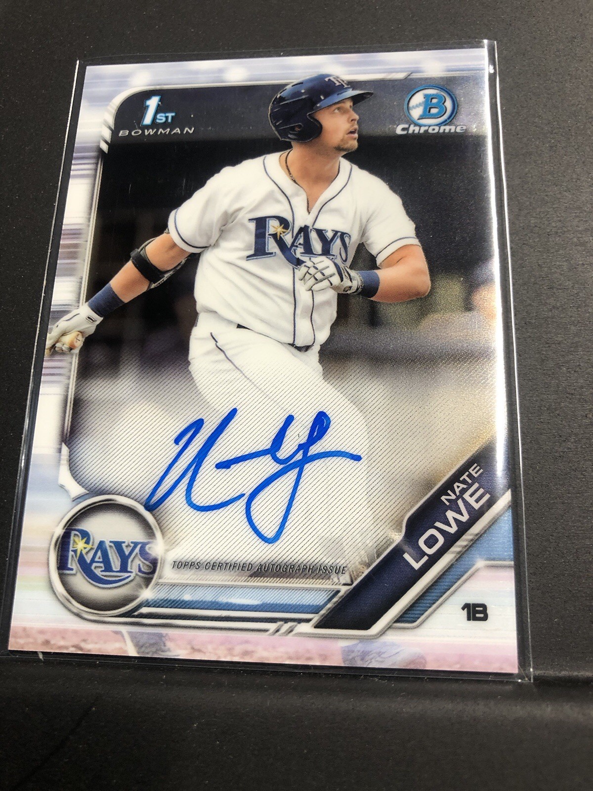 Nate Lowe 2019 Bowman Chrome 1st Auto #CPA-NL Tampa Bay Rays
