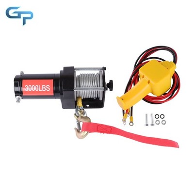 Electric Winch 3000 lbs 3/16 in x 32 ft Steel Cable 12VDC/1.3HP Motor ATV Winch