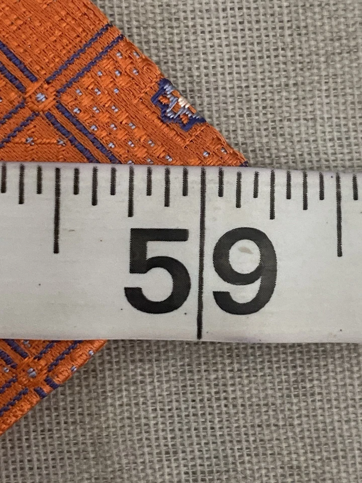 Corbata para Hombre David Donahue Naranja Diamante 100% Seda Tejida en Italia Hecha en EE. UU. Foto 2 de 4