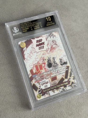 One Piece Card Eng Pistol Red Hawk Alt Art #OP11-114 - PSA 10 BGS black label