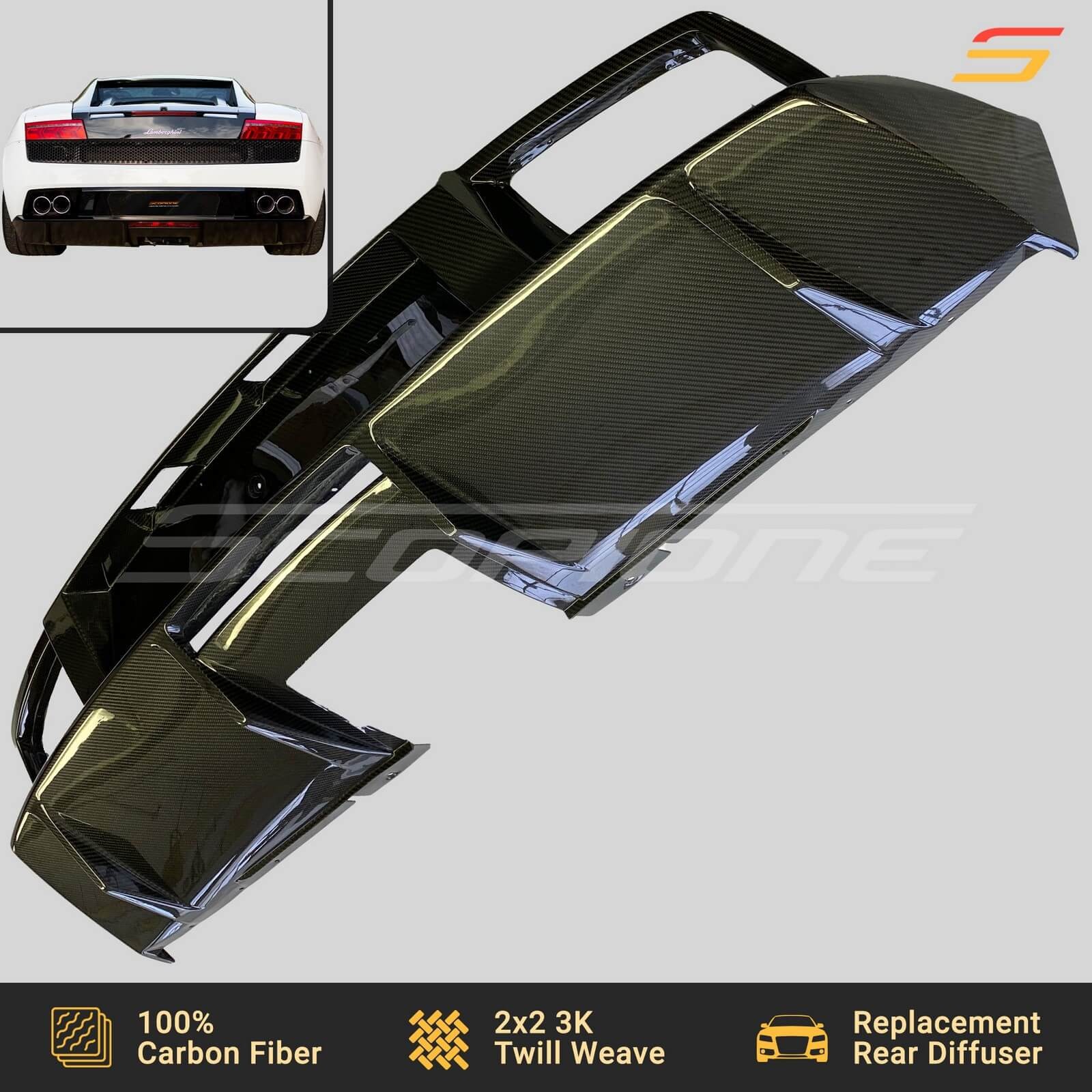 Scopione Carbon Rear Bumper Diffuser for Lamborghini 09-14 Gallardo LP550 LP560