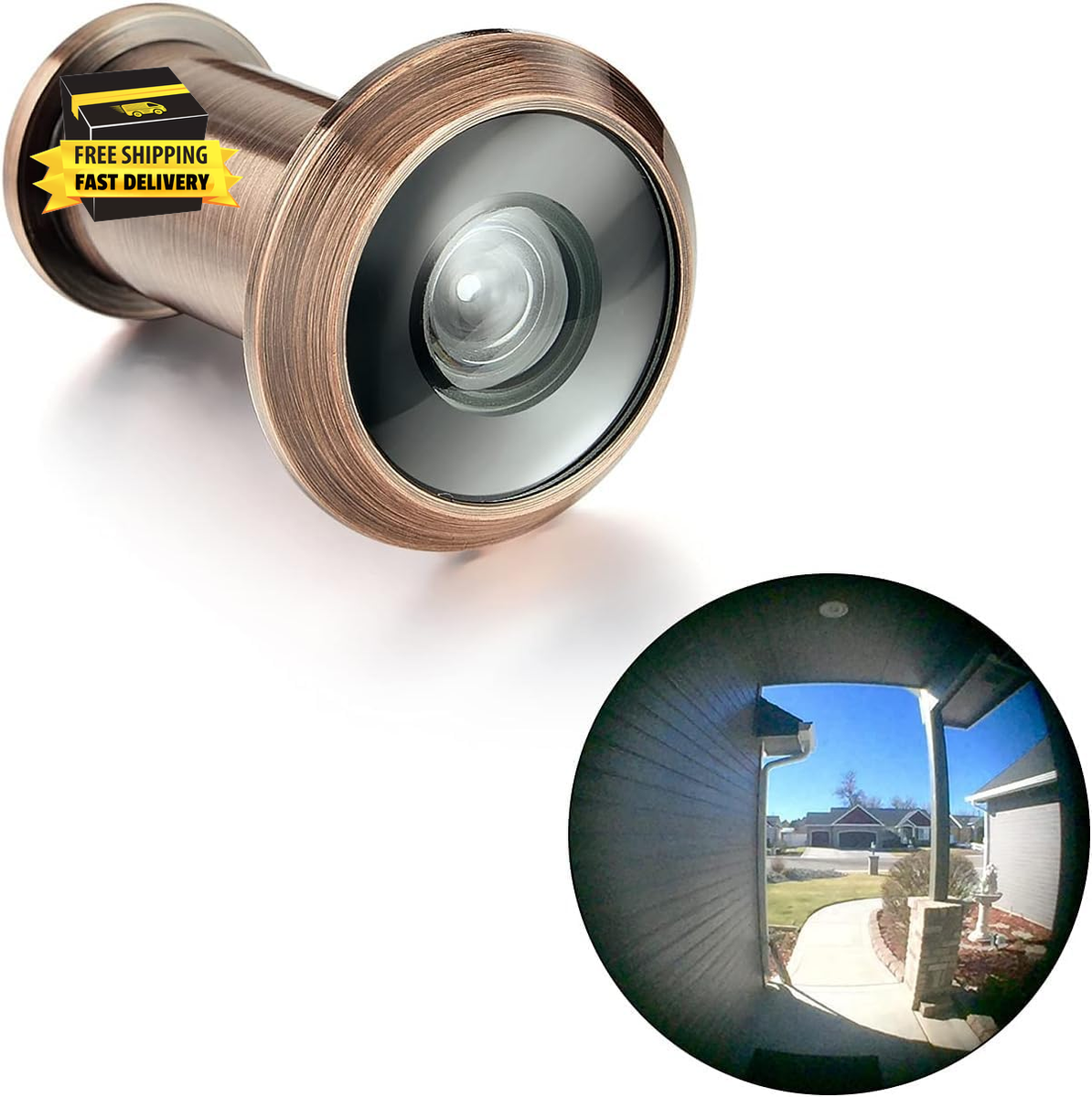 TG3016NG-AC UL Listed Solid Brass HD Glass Lens 220-Degree Door