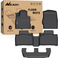 Nilight TPE Floor Mats for Ford Explorer 7 Seats 2020 2021 2022 2023 Black 