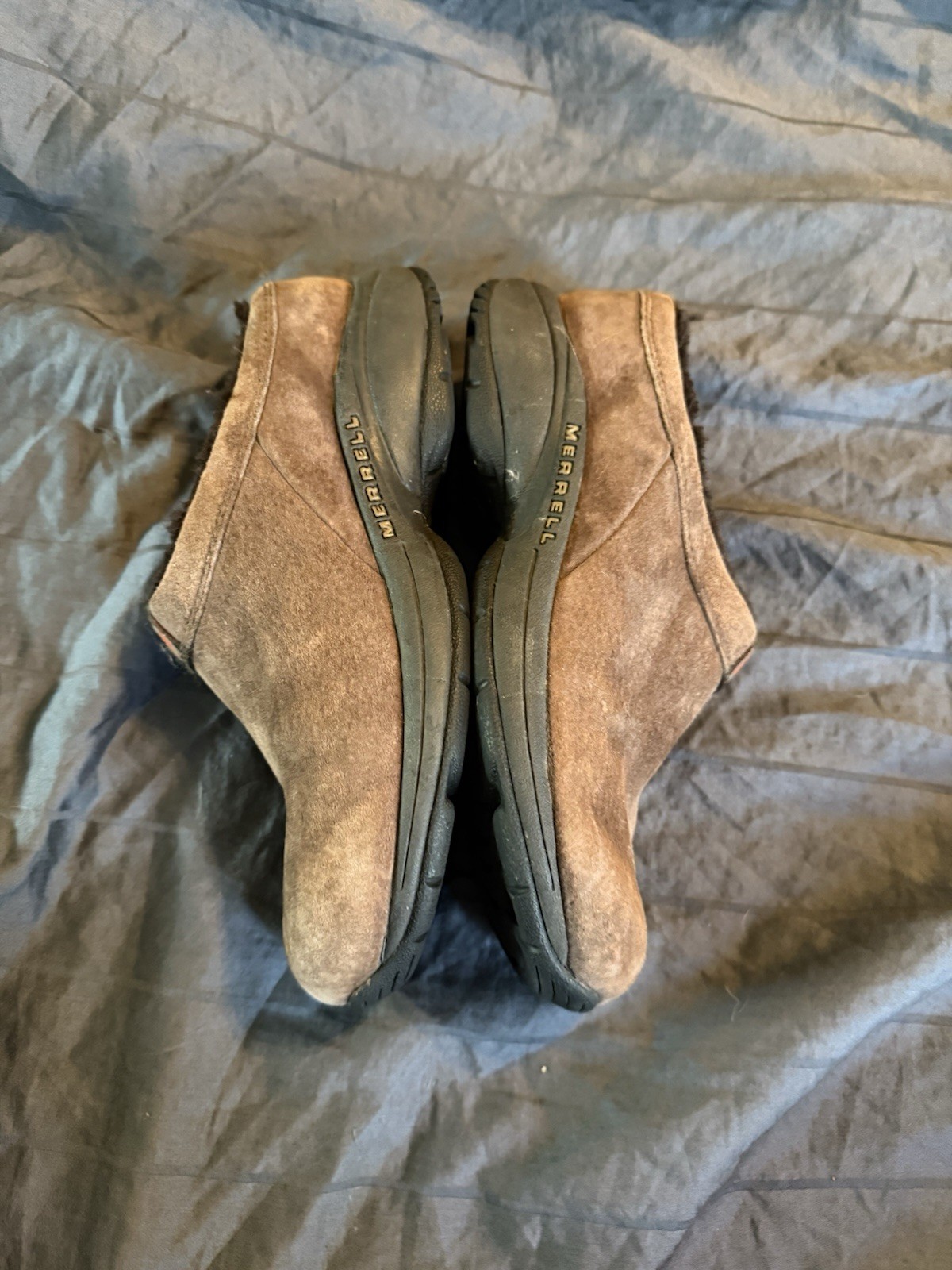 Scarpa zoccoli Merrell Primo Chill Slide donna taglia 9 marrone cioccolato scamosciato foderati in pelliccia